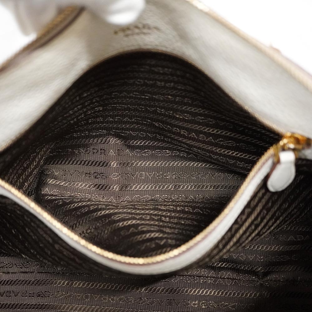 PRADA Tote Bag Shoulder Handbag White - Picture 10 of 11